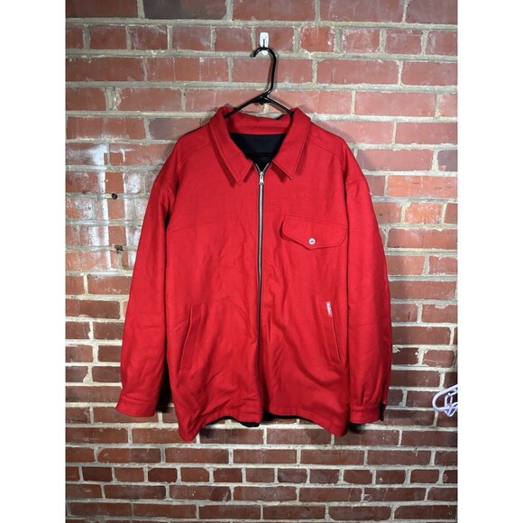 Vintage Marlboro Unlimited Reversible Red Black Wool Jacket Coat Size Large - Picture 1 of 10